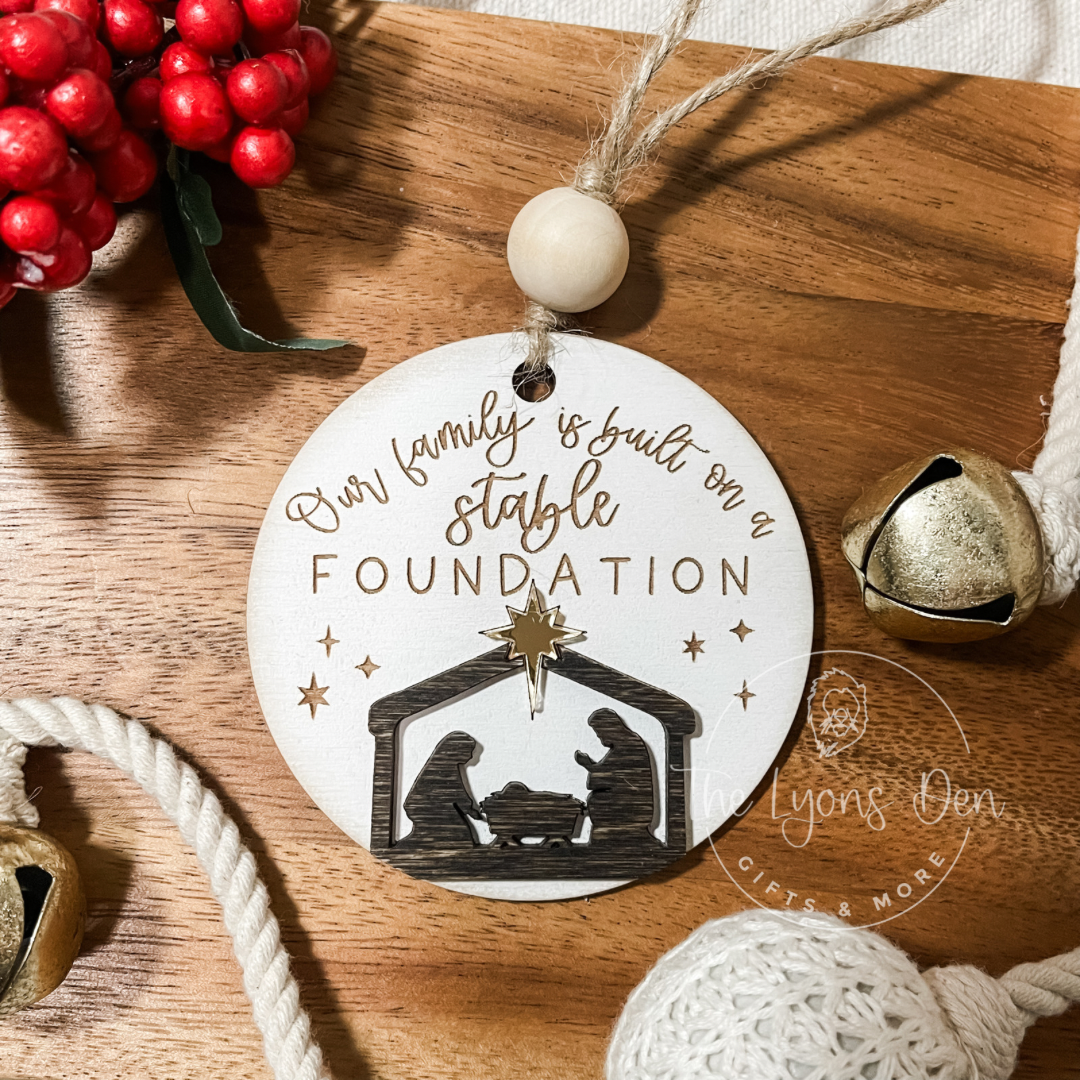 Stable Foundation Distressed Ornament