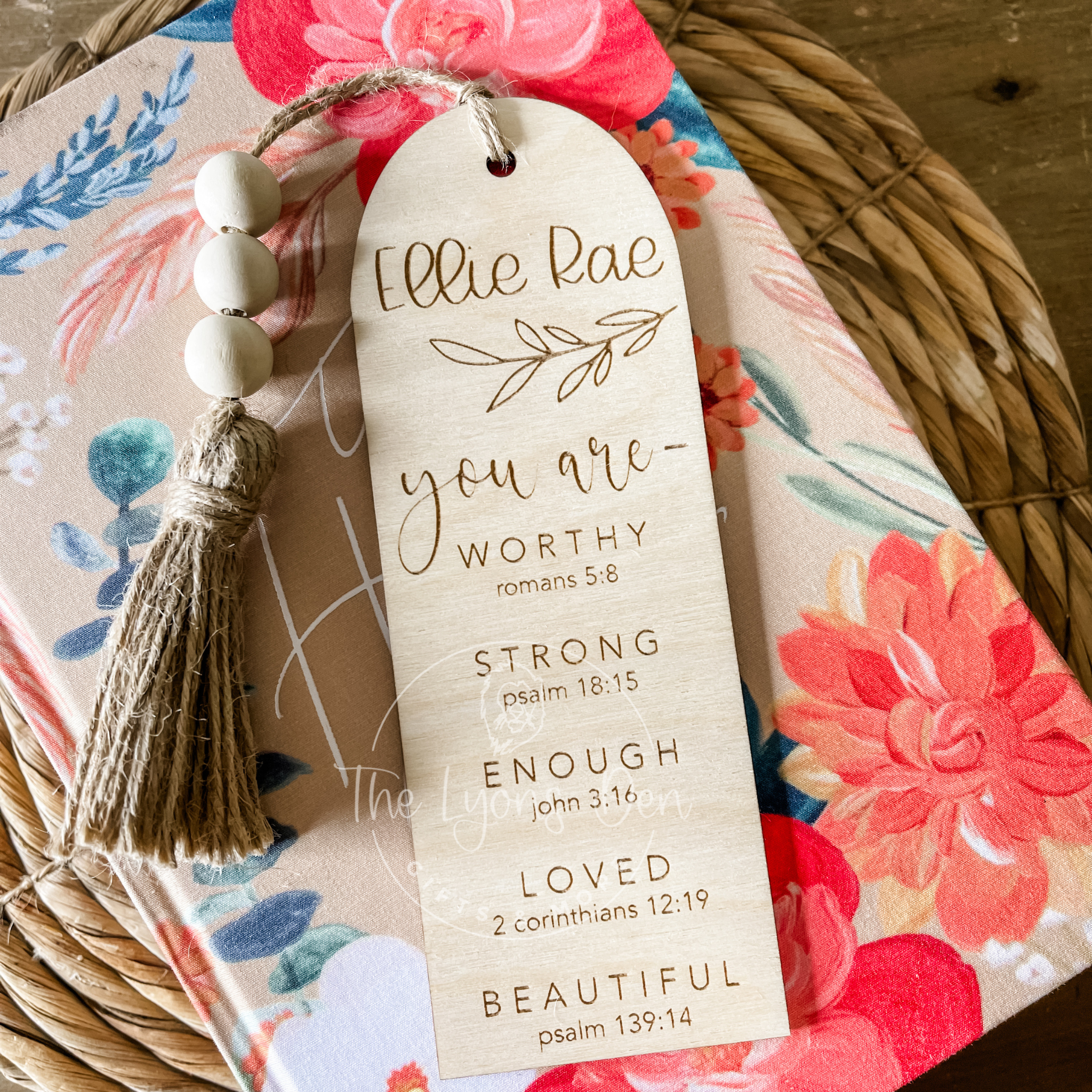 "You Are" Wooden Bookmarks With Beaded Tassel