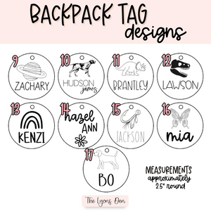 Wooden Engraved Backpack Tags