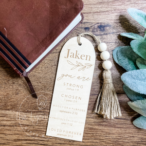 "You Are" Wooden Bookmarks With Beaded Tassel