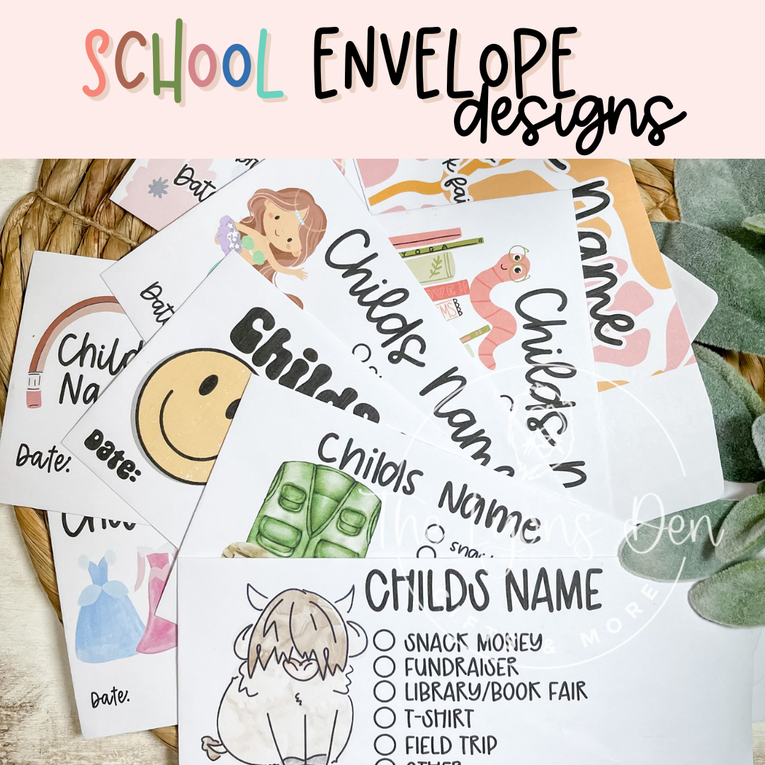 School Money Envelopes