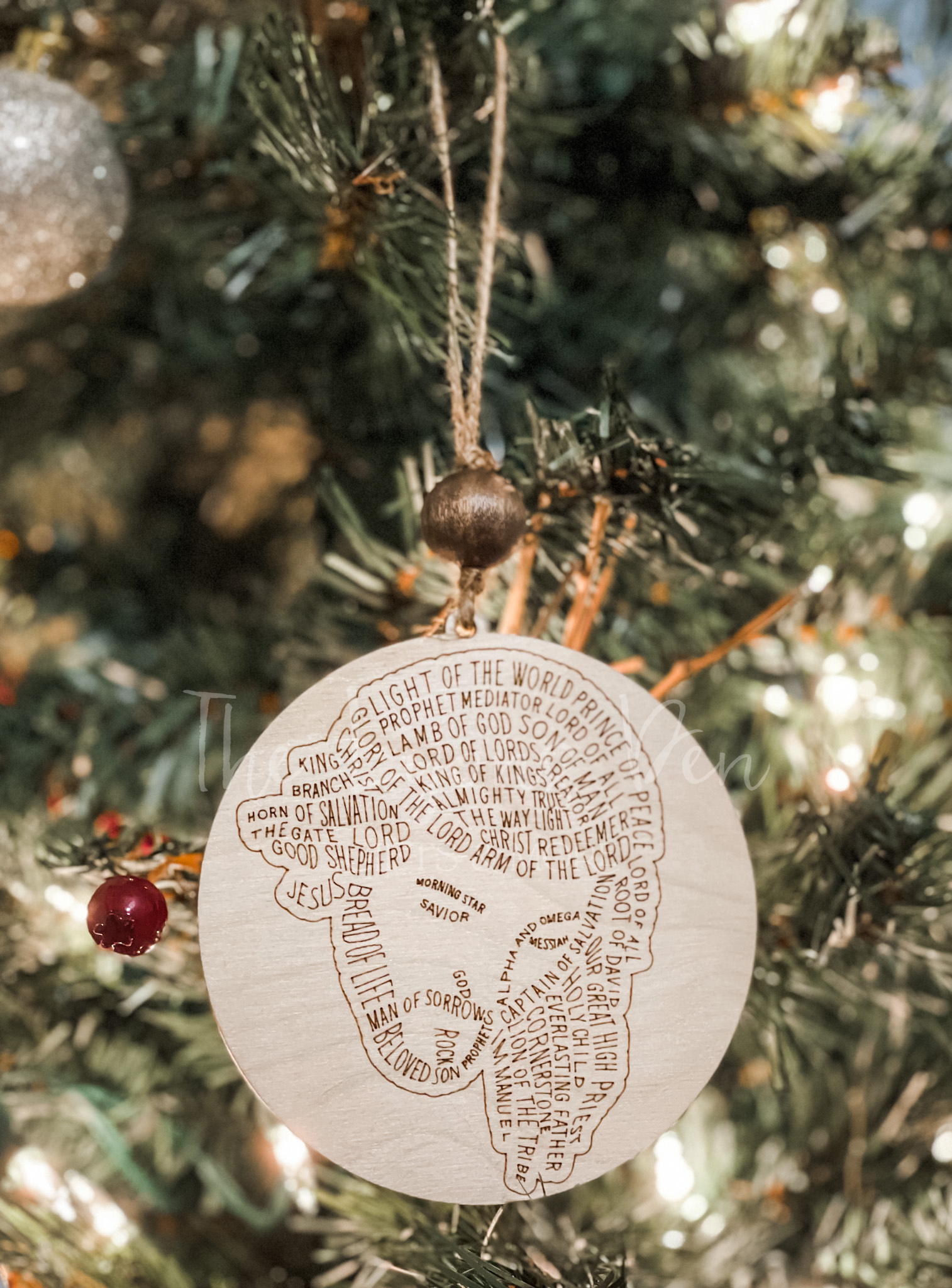 Jesus Word Art Ornament