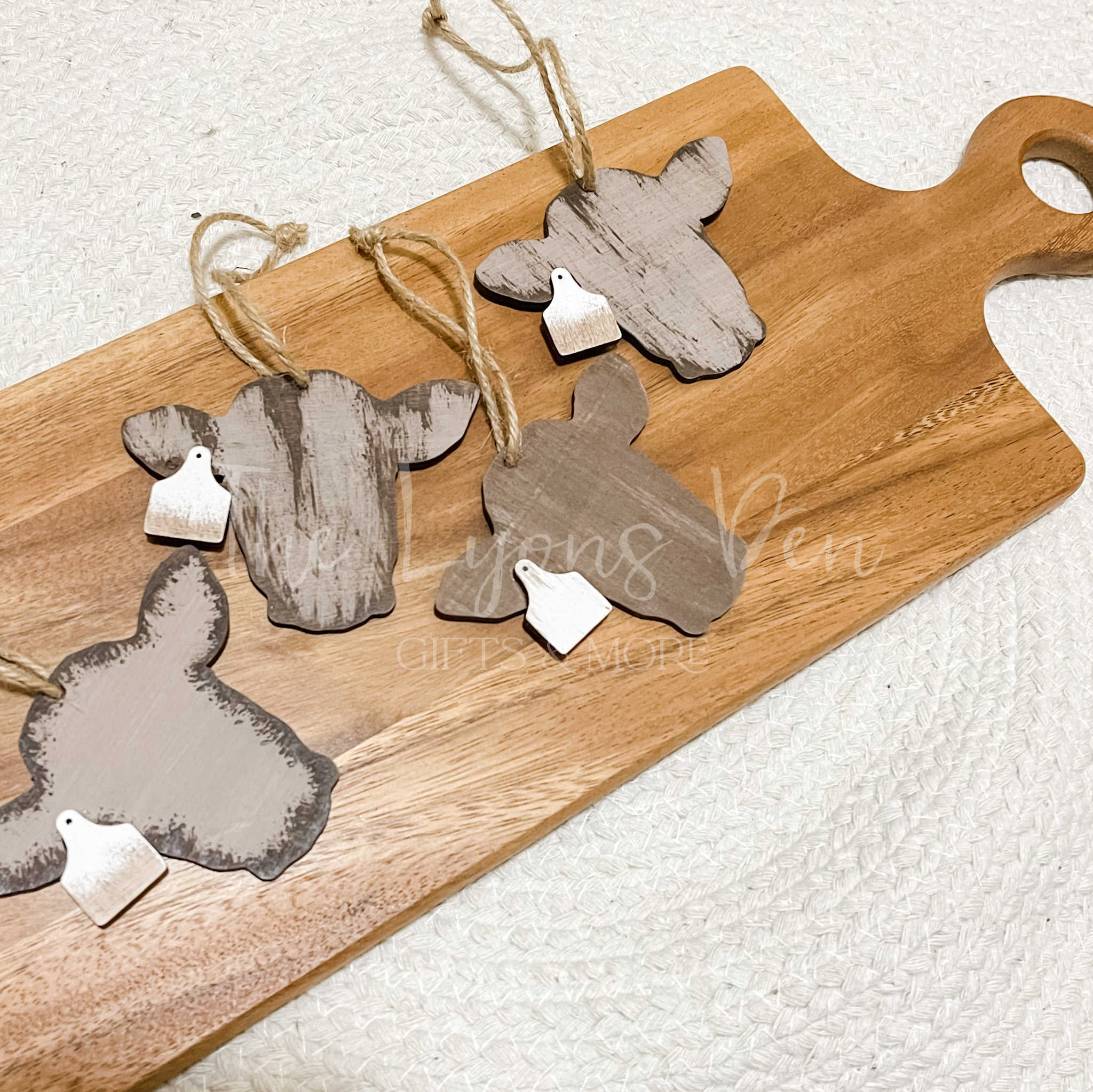 Rustic Cow Head Ornaments