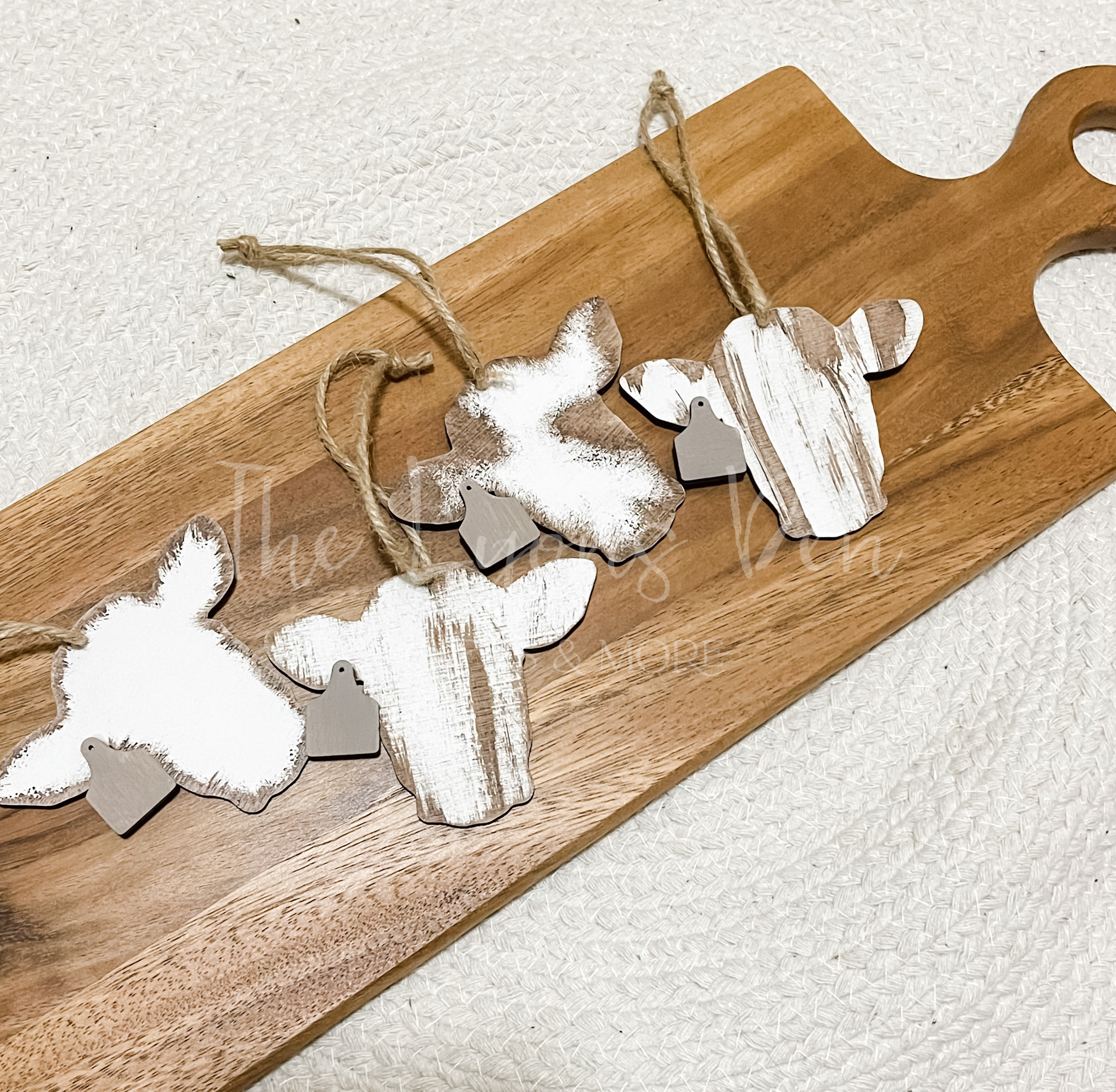 Rustic Cow Head Ornaments