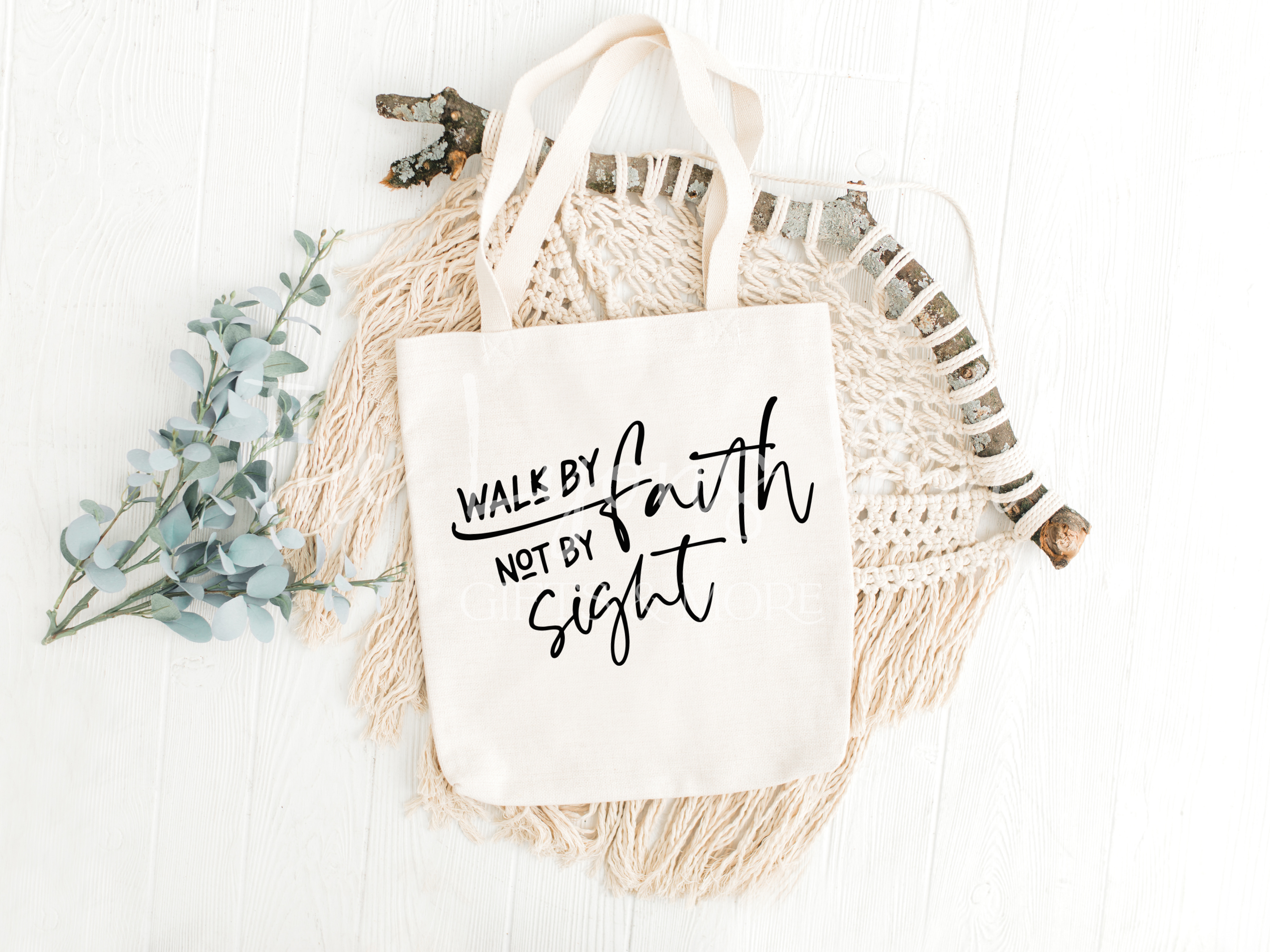 Walk By Faith Canvas Tote