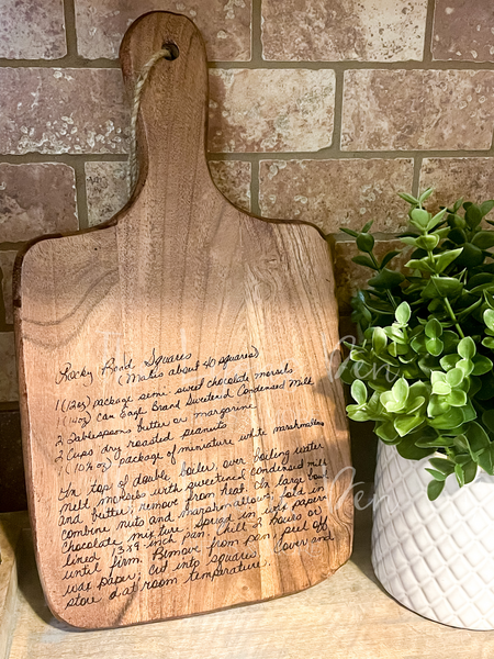 Handwritten Recipe Cutting Board in Alexandria MN - Broadway Floral