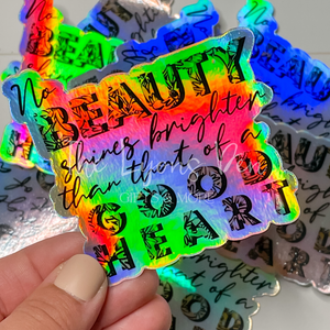 Good Heart Holographic Sticker